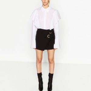 Zara Black Wrap Skirt with Ties and Grommets